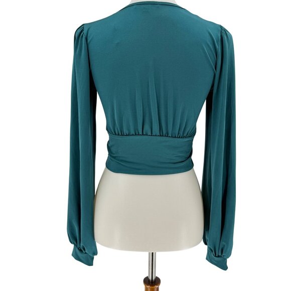 Revolutionary Teal Deep-V Long Sleeve Top, M - Picture 2 of 7